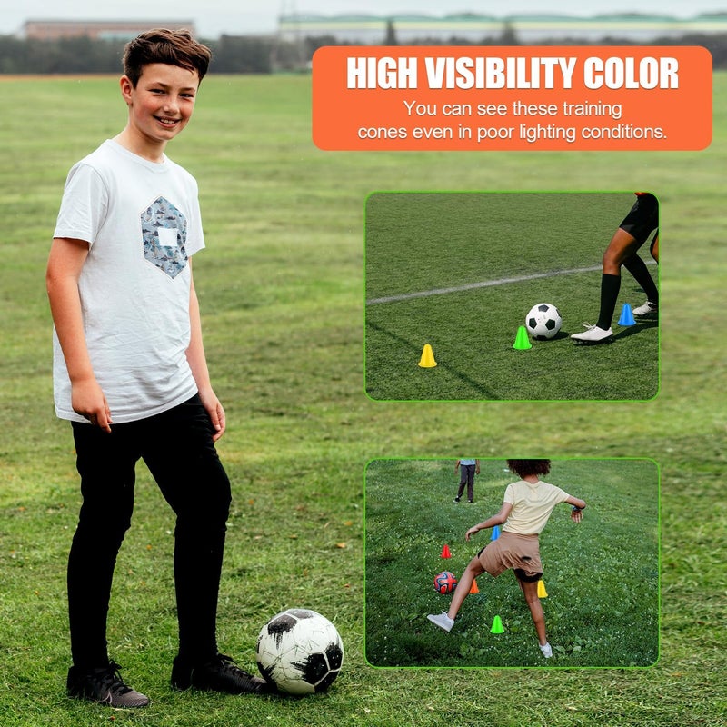 XIHIRCD 20pcs Soccer Cones, 3.15 Inch Mini Practice Cones Sports Cones Field Markers Cones Basketball Cones Training Cones for Outdoor Indoor Basketball Football Footwork Training - Image 5